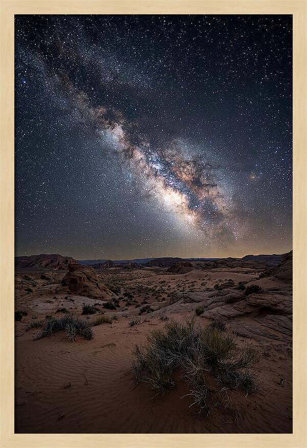 Night Sky Over Desert Landscape