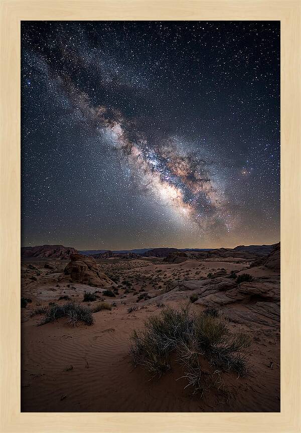 Night Sky Over Desert Landscape