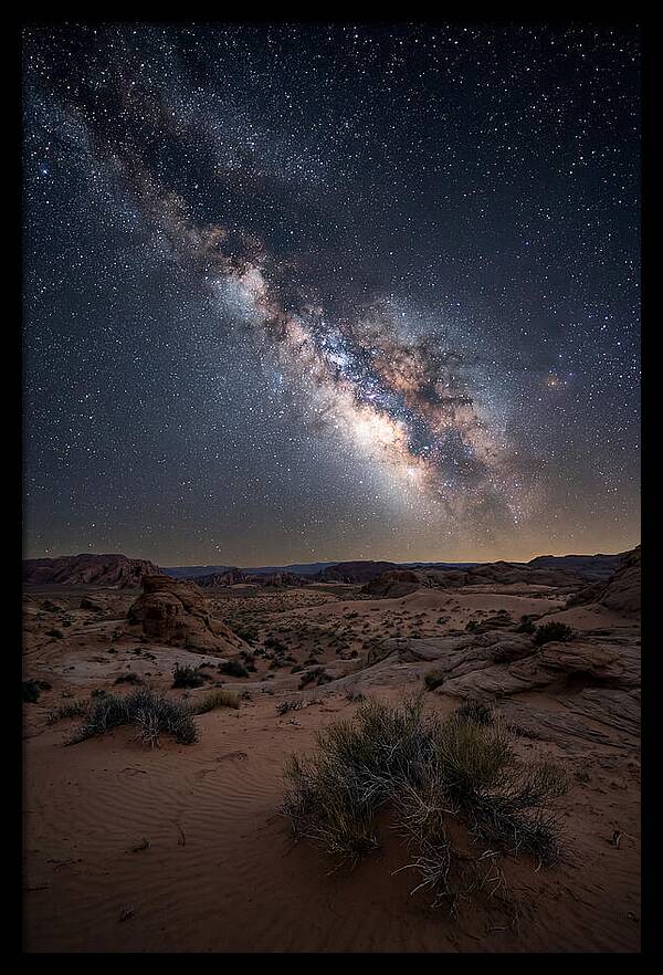 Night Sky Over Desert Landscape
