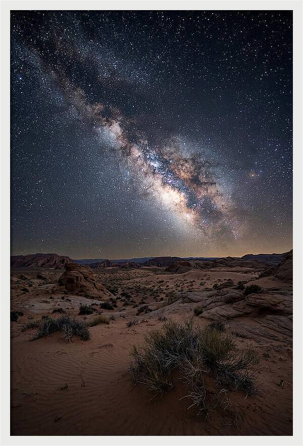 Night Sky Over Desert Landscape