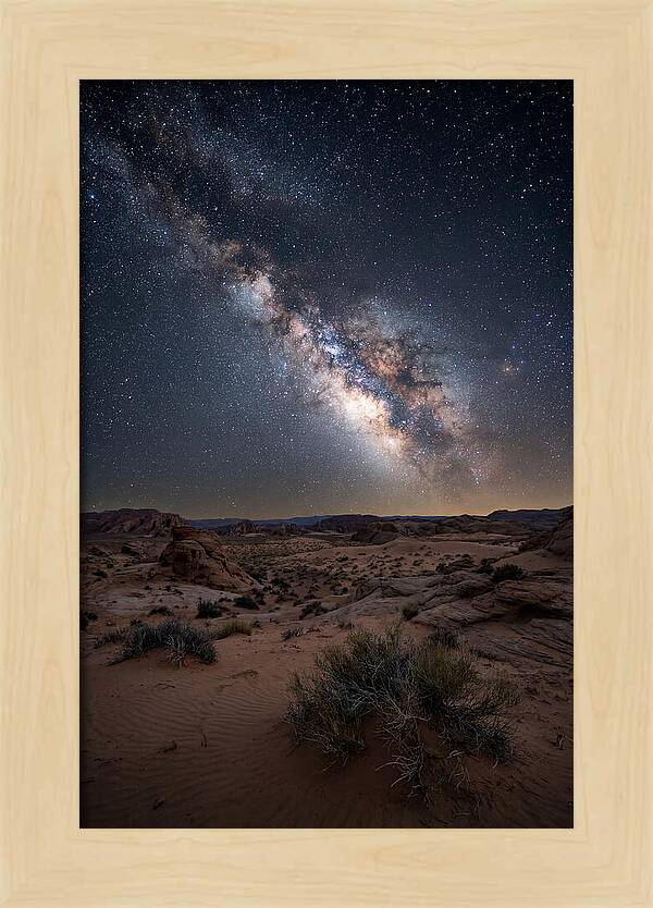 Night Sky Over Desert Landscape