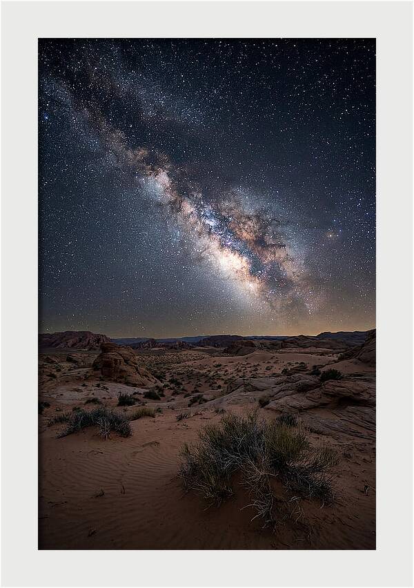 Night Sky Over Desert Landscape