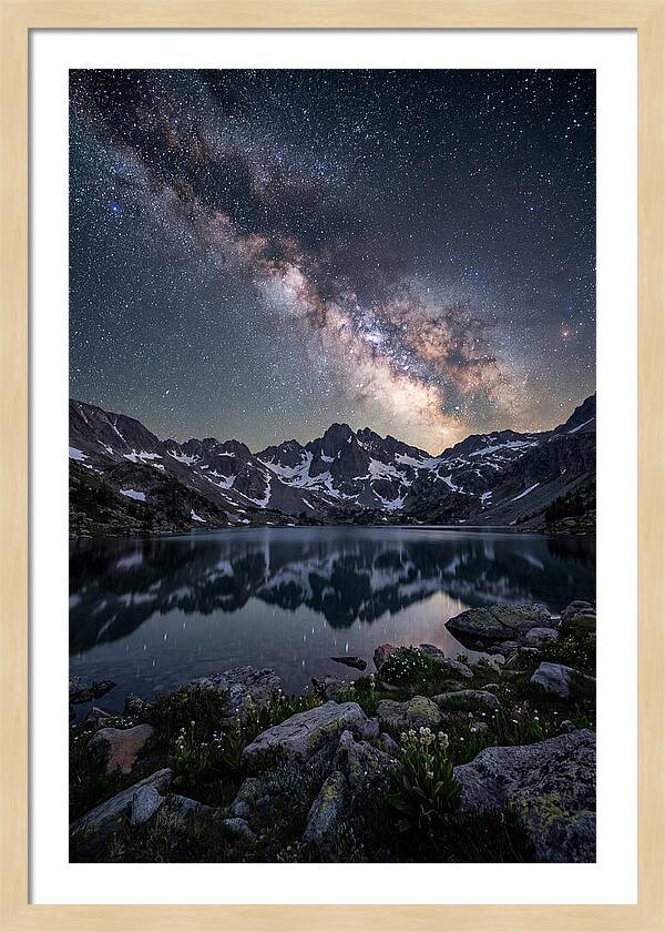 Night Sky Over Mountain Lake