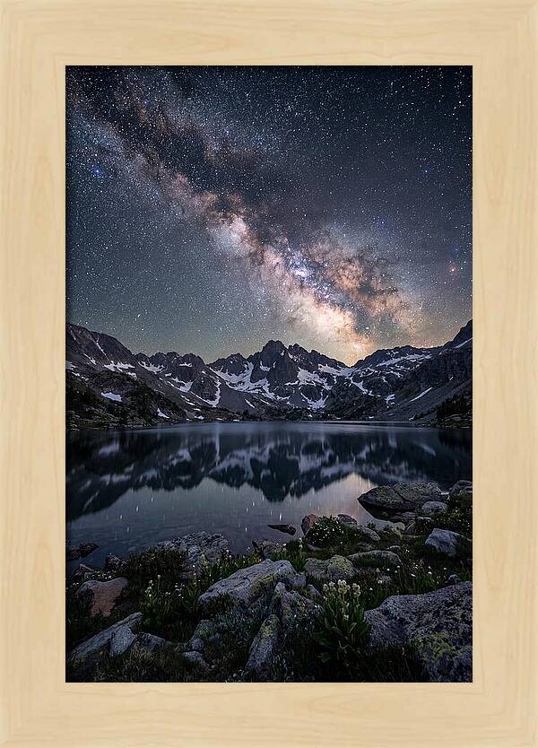 Night Sky Over Mountain Lake