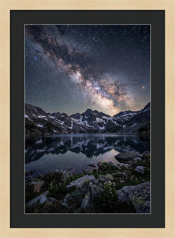 Night Sky Over Mountain Lake