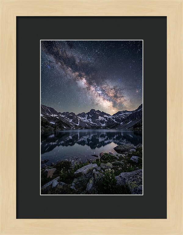 Night Sky Over Mountain Lake