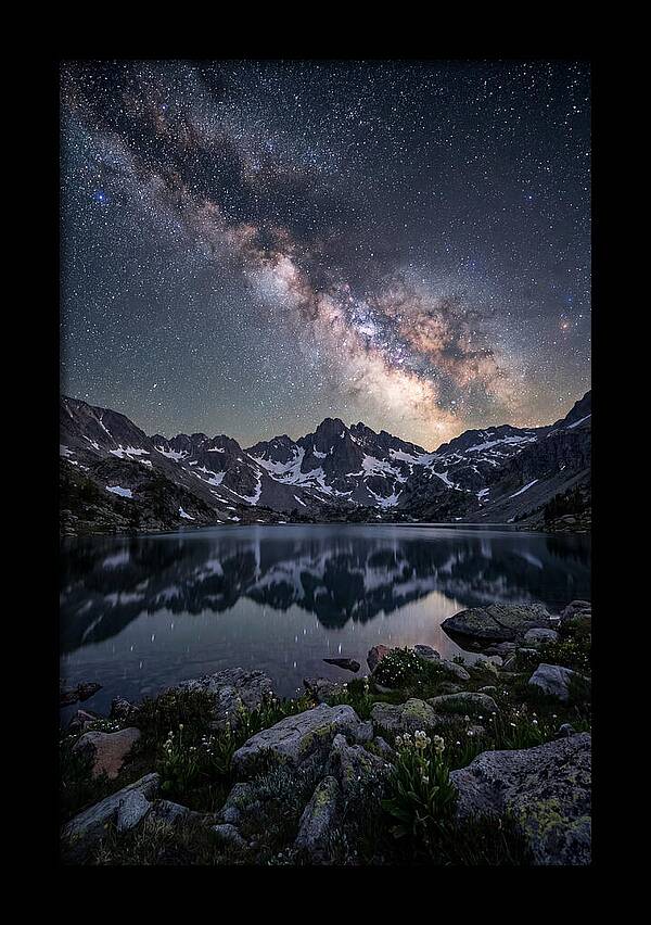 Night Sky Over Mountain Lake