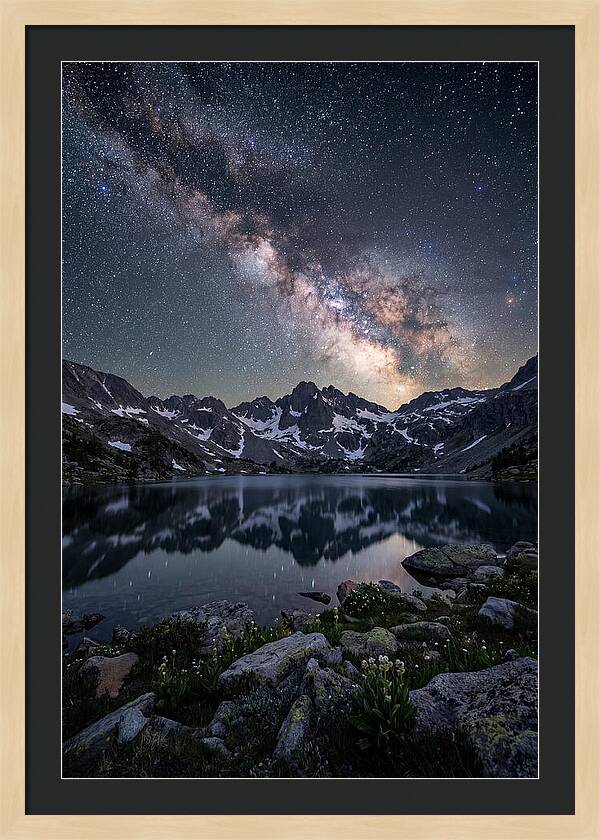 Night Sky Over Mountain Lake