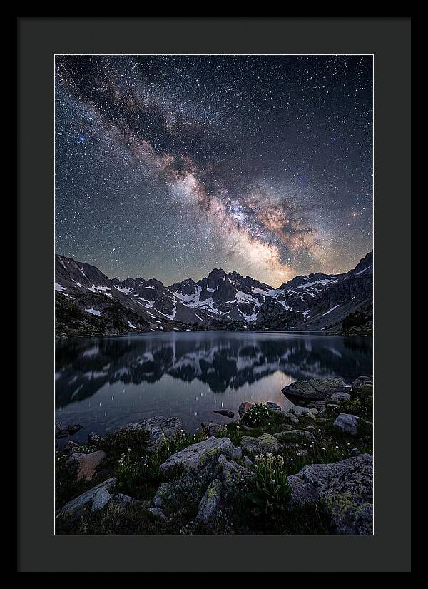 Night Sky Over Mountain Lake