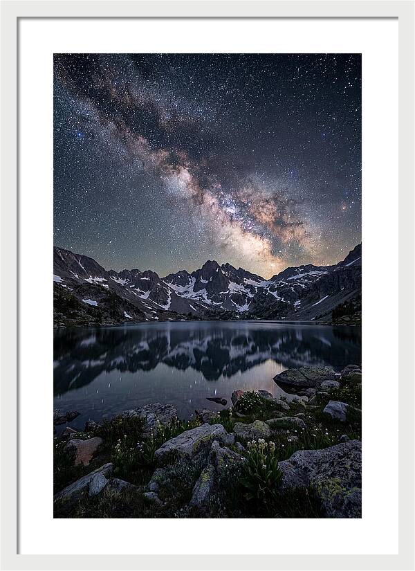 Night Sky Over Mountain Lake