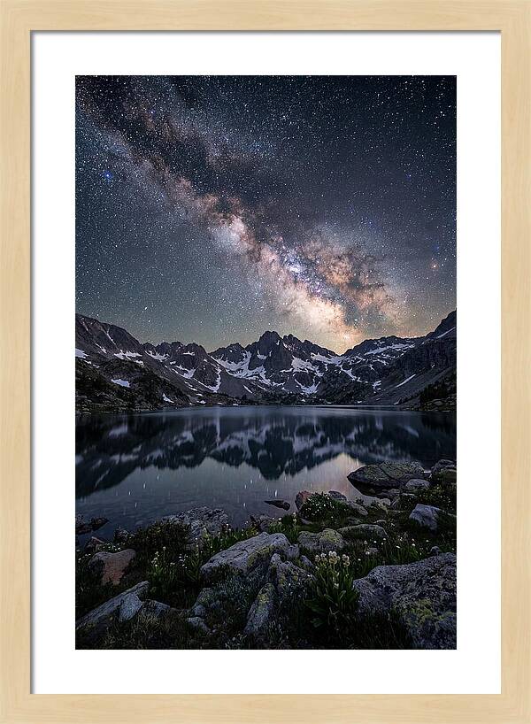 Night Sky Over Mountain Lake