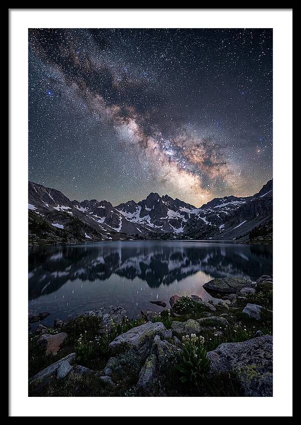 Night Sky Over Mountain Lake