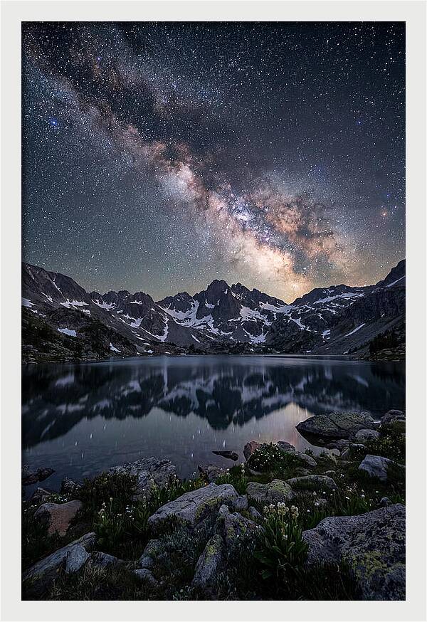 Night Sky Over Mountain Lake