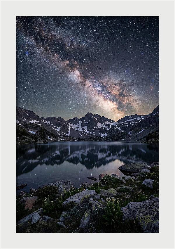Night Sky Over Mountain Lake