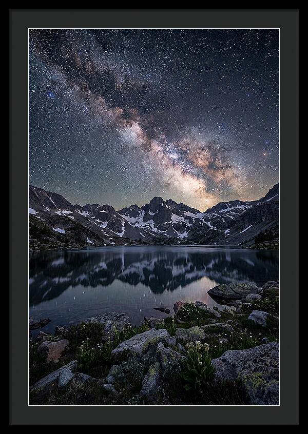 Night Sky Over Mountain Lake