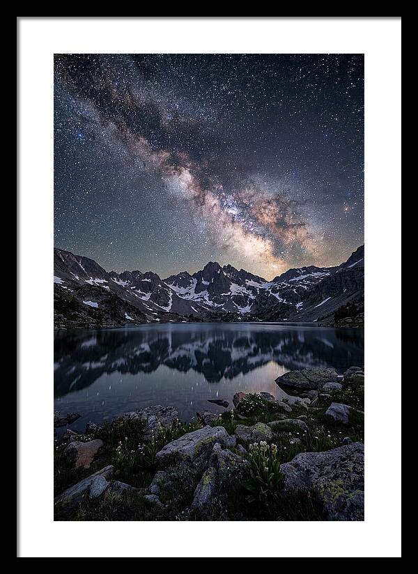 Night Sky Over Mountain Lake