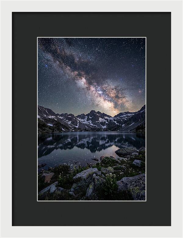 Night Sky Over Mountain Lake