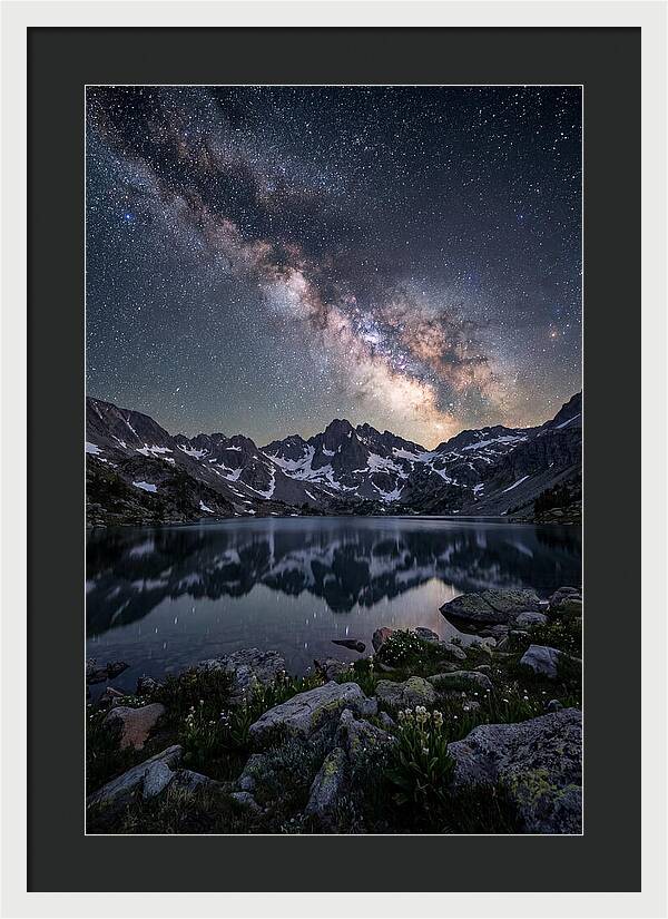 Night Sky Over Mountain Lake
