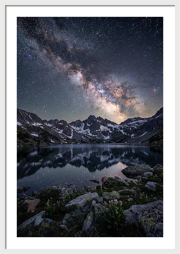Night Sky Over Mountain Lake