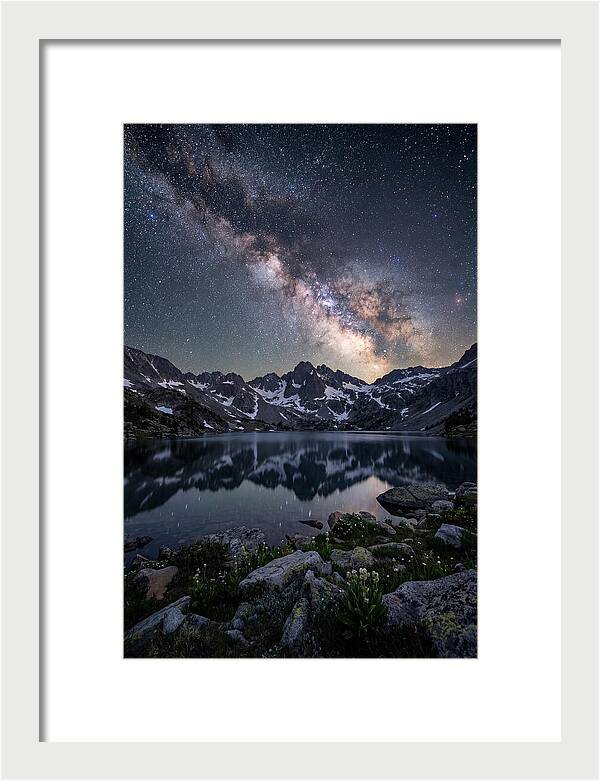 Night Sky Over Mountain Lake