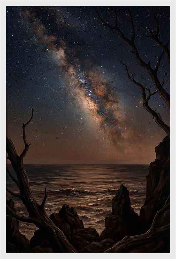 Night Sky Over Ocean