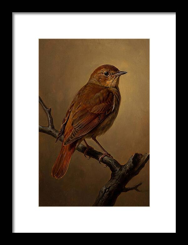 Nightingale Perched In Serenity