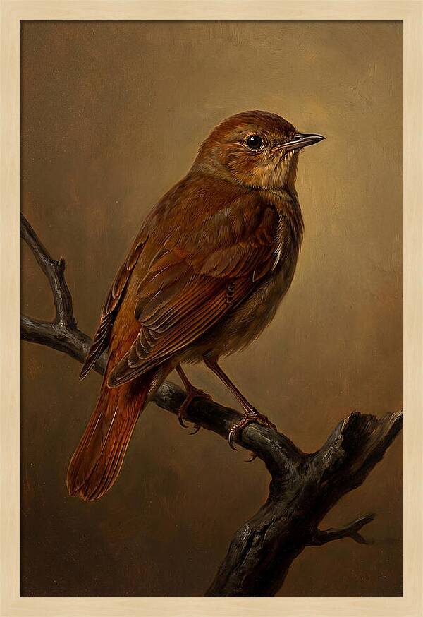 Nightingale Perched In Serenity