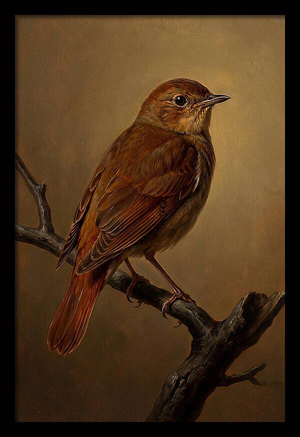 Nightingale Perched In Serenity