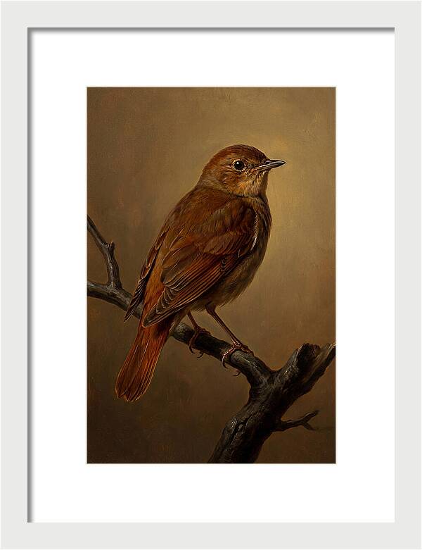 Nightingale Perched In Serenity