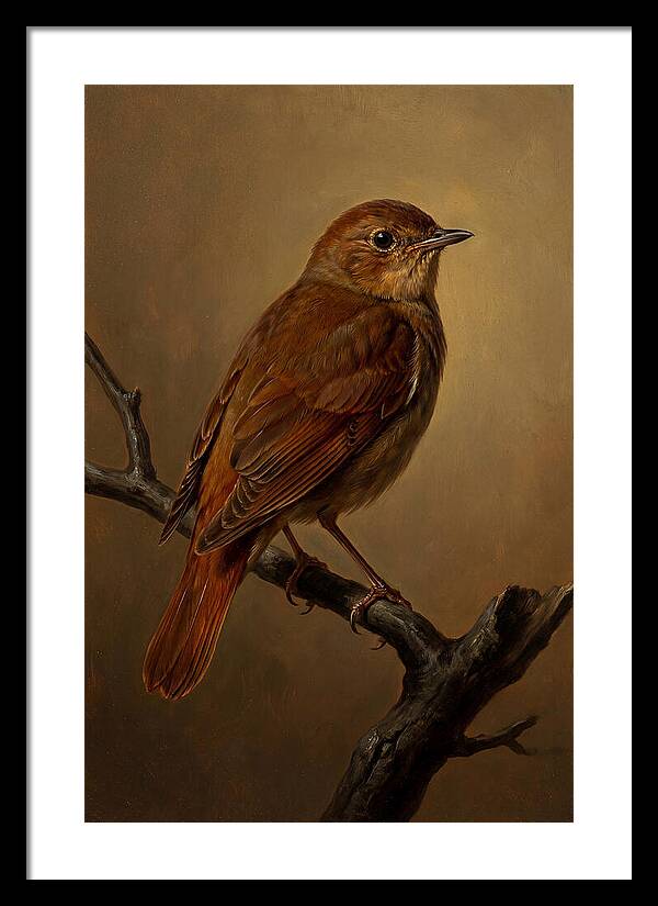 Nightingale Perched In Serenity