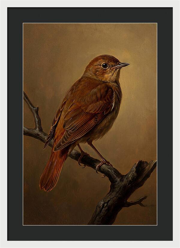 Nightingale Perched In Serenity