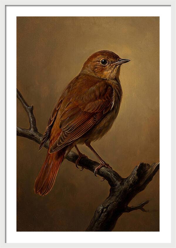 Nightingale Perched In Serenity