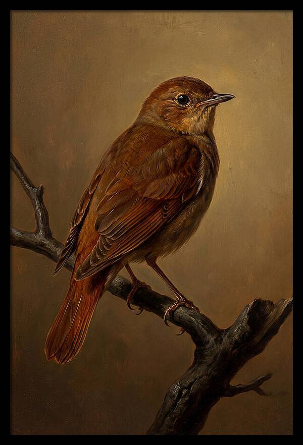 Nightingale Perched In Serenity