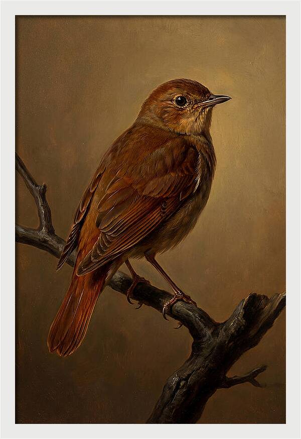 Nightingale Perched In Serenity