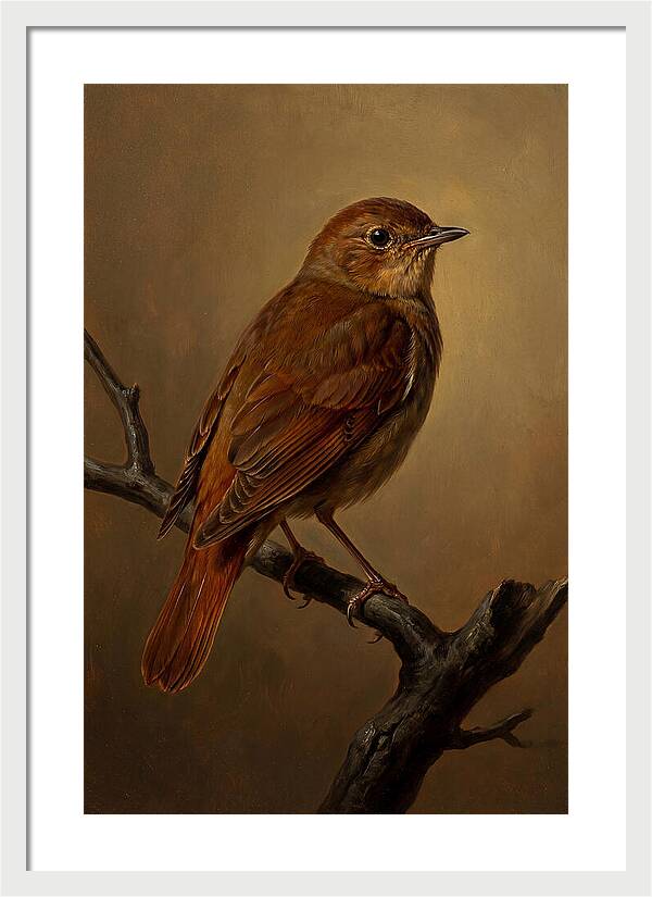 Nightingale Perched In Serenity