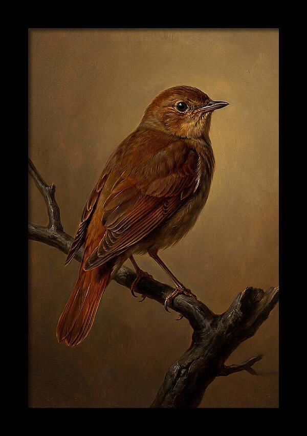 Nightingale Perched In Serenity