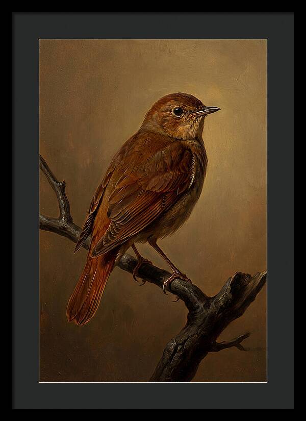 Nightingale Perched In Serenity