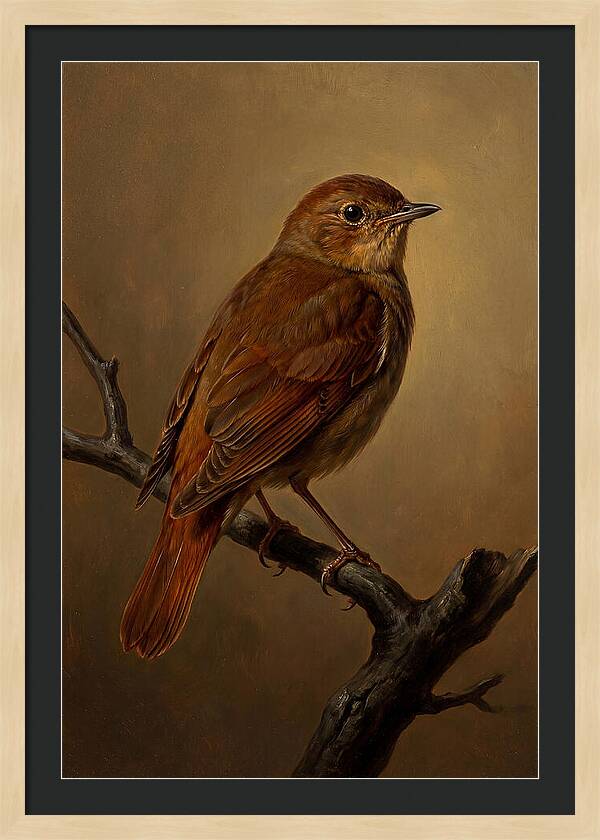 Nightingale Perched In Serenity