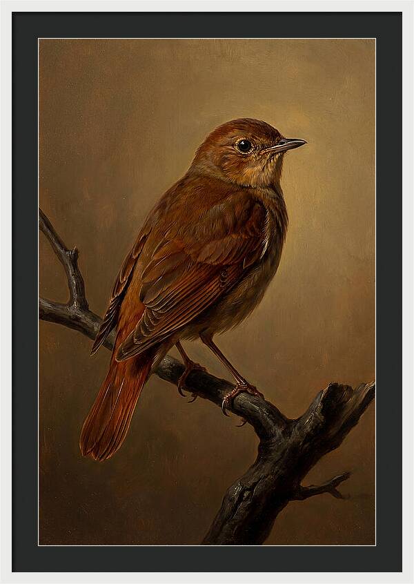 Nightingale Perched In Serenity