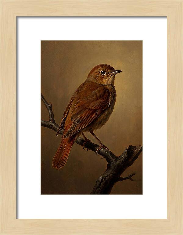 Nightingale Perched In Serenity