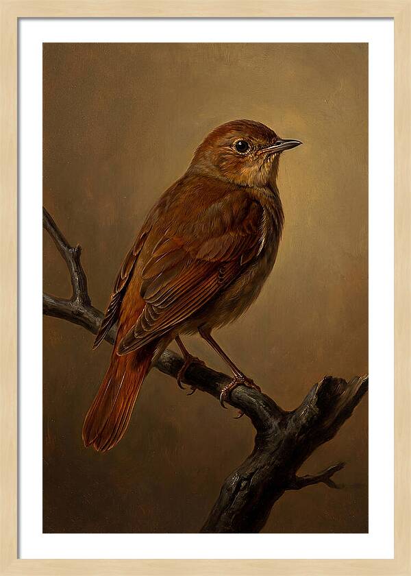 Nightingale Perched In Serenity