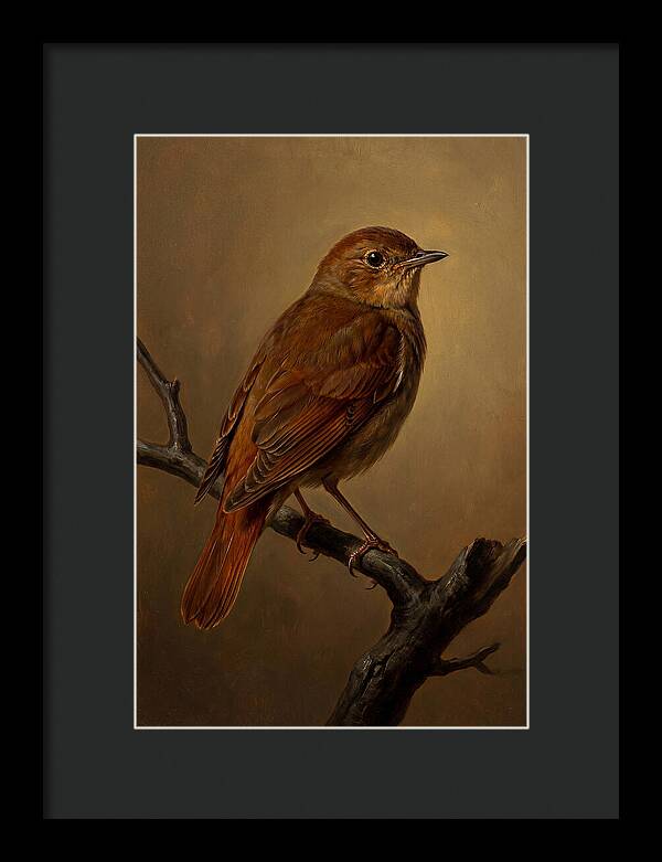 Nightingale Perched In Serenity