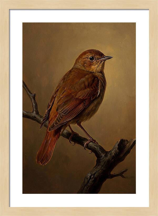 Nightingale Perched In Serenity