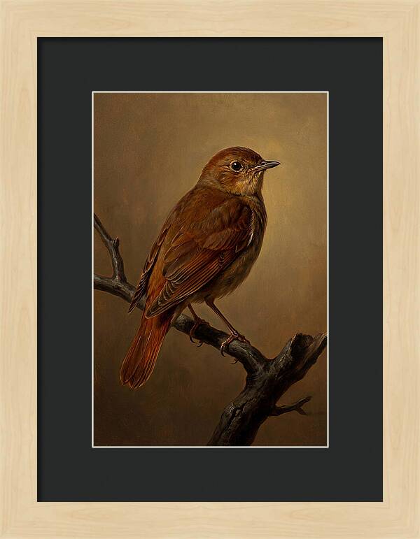 Nightingale Perched In Serenity