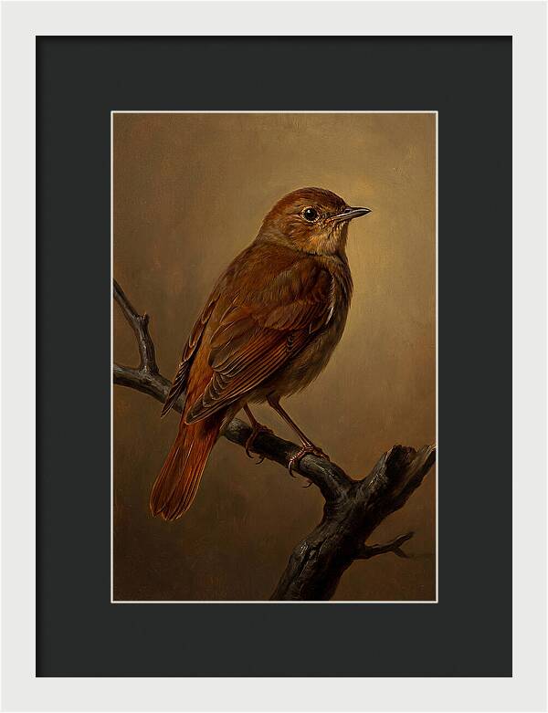 Nightingale Perched In Serenity