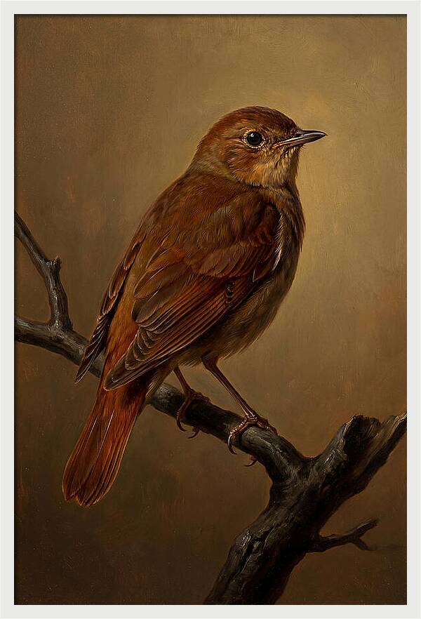 Nightingale Perched In Serenity