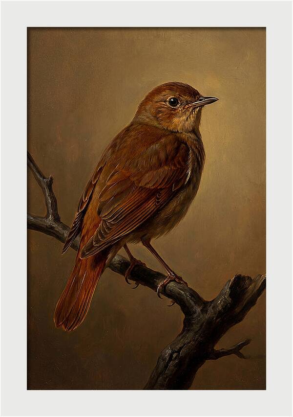 Nightingale Perched In Serenity