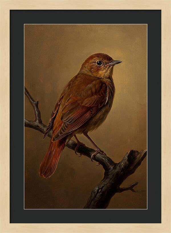 Nightingale Perched In Serenity