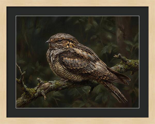 Nightjar Perched In Nature