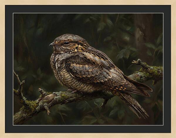 Nightjar Perched In Nature